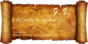Füstös Viola névjegykártya